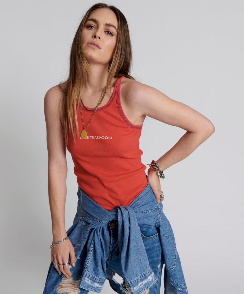 ONE TEASPOON Red One Teaspoon Logo Singlet Tank Top NWT Size Small